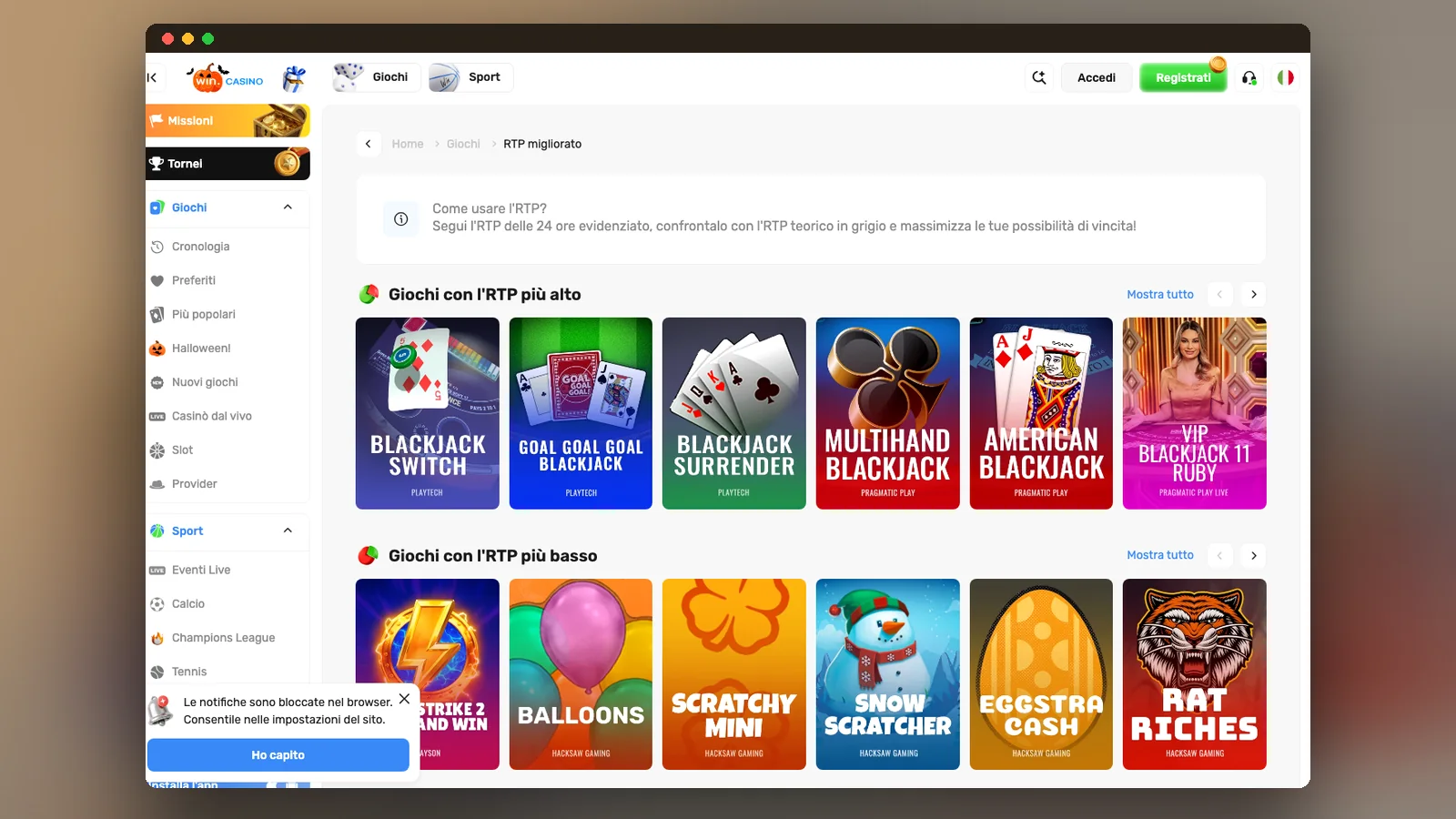 Wincasino recensione